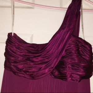 David's Bridal Gown Burgundy Size 4 One Strap Zipper Satiny Shoulder-Sash-Tail